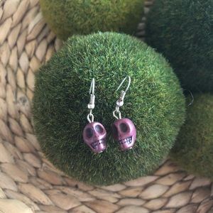 Skull clay earrings